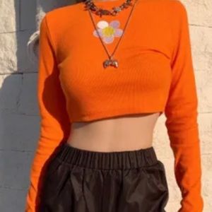 orange tight long sleeve